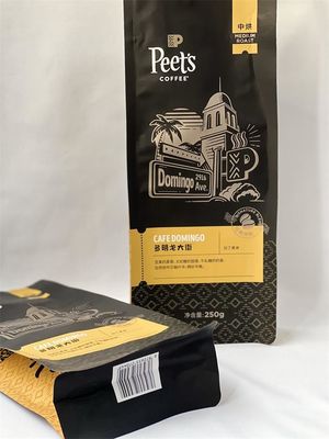Bolsa de empaquetado del café de Kraft del logotipo de encargo 120 micrones con la válvula