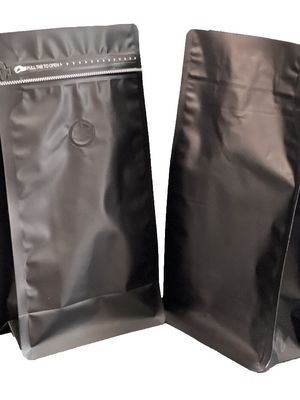 Bolsa de cuadrangular impermeable con cierre de cremallera personalizada para envases de café de grado alimenticio