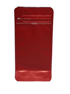 Bolso de embalaje de café de fondo plano metalizado de 100 g con válvula y cremallera
