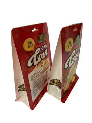 Superficie brillante inferior plana de las bolsas del sellado caliente de encargo para los snacks del maíz