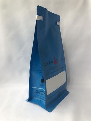 Parte inferior plana de Matt de la bolsa de empaquetado del café 12OZ impresa con lazo de estaño