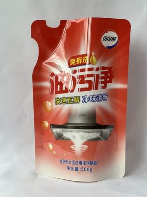Bolsa de detergente líquido de 500 g Bolsa de pie para el cuidado personal de forma libre