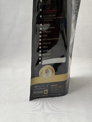 Bolsos de café que se pueden volver a sellar de las bolsas amistosas del café de ISO Eco del negro con la válvula