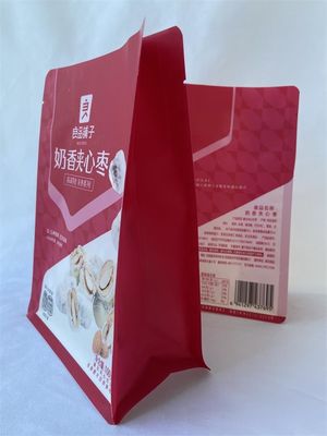 Las bolsas de fondo plano de 120 micrones 100g Mylar se levantan bolsas para alimentos secos