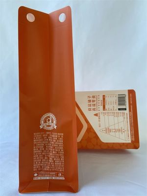 Refuerzo de bolsa de pie de fondo plano biodegradable con ventana