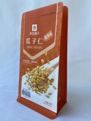 Refuerzo de bolsa de pie de fondo plano biodegradable con ventana