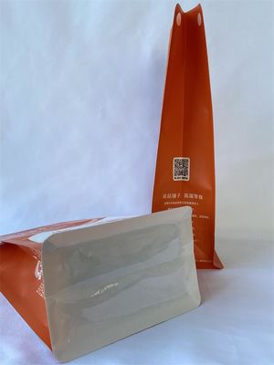 Refuerzo de bolsa de pie de fondo plano biodegradable con ventana