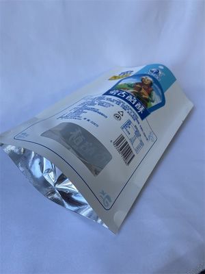 Bolsas de comida de pie metalizadas Bolsa de comida de papel Kraft con ventana transparente