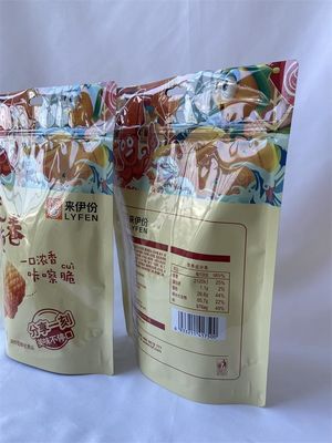 Bolsa de pie de plástico de grado alimenticio 100 g Kraft bolsas resellables