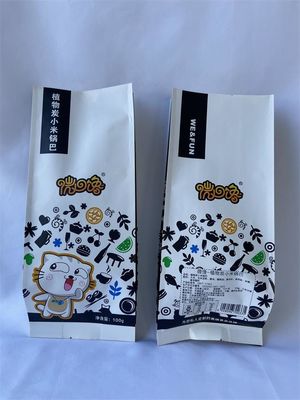 Eco laminado plástico blanco de las bolsas de papel de Kraft del escudete lateral del ISO amistoso