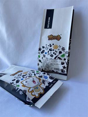 Eco laminado plástico blanco de las bolsas de papel de Kraft del escudete lateral del ISO amistoso