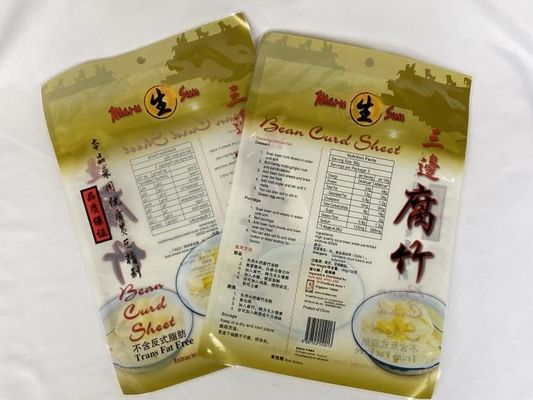 3 bolsas de comida de Mylar de pie para arriba reciclables para la hoja de tofu seco