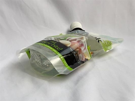 Aduana de empaquetado de la bolsa del canalón del plástico transparente impresa con la tapa lateral del escudete