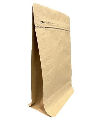 Bolsa de embalaje de papel Kraft de café sello térmico fondo plano con válvula