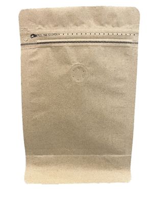 Bolsa de embalaje de papel Kraft de café sello térmico fondo plano con válvula