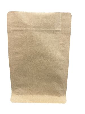 Bolsa de embalaje de papel Kraft de café sello térmico fondo plano con válvula