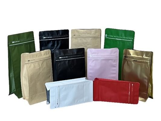 OEM Bolsas de café de fondo plano con excelente pantalla de una sola manera con cremallera 100g-1kg