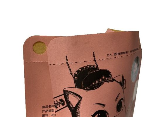 Bolsas de embalaje de alimentos de fondo plano de papel con colores personalizados para nueces