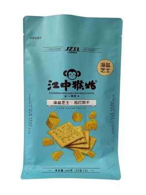 Bolsa de embalaje de alimentos metalizada de fondo cuádruple personalizable para galletas