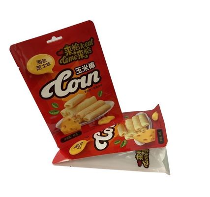 Superficie brillante inferior plana de las bolsas del sellado caliente de encargo para los snacks del maíz