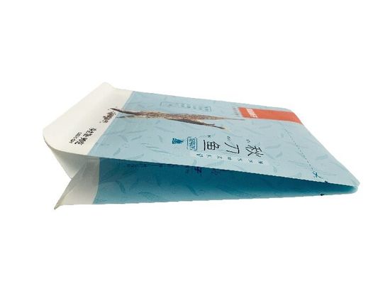 Las bolsas plásticas de papel de la parte inferior plana empaquetan la laminación seca 90g para los pescados secados