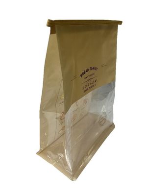 Bolsa de fondo plano suave y personalizada Laminado seco con corbata de hojalata para pan