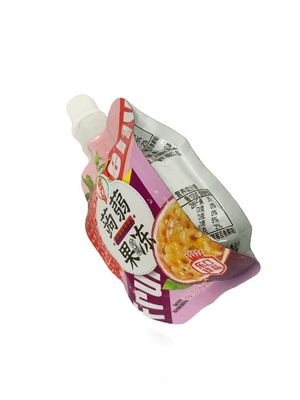 Bolso de boca impreso personalizado para 100 g de jugo de frutas con boca de diámetro 8.6mm-10mm