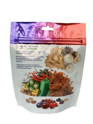 Barrera Mylar Stand Up Bolsa de cremallera Impreso a medida Impresión digital de alimentos