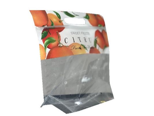Embalaje de alimentos personalizado Bolsa de cremallera para frutas con agujero perforado