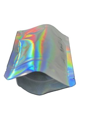 Bolsas de embalaje personalizadas de barrera de pie con película de arco iris y cremallera