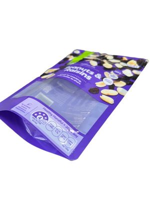 Bolsas de pie impresas a medida con ventanas transparentes para envases de alimentos secos