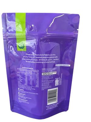 Bolsas de pie impresas a medida con ventanas transparentes para envases de alimentos secos