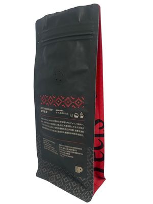 Bolsas de café de fondo plano personalizables con cierre por una sola vía
