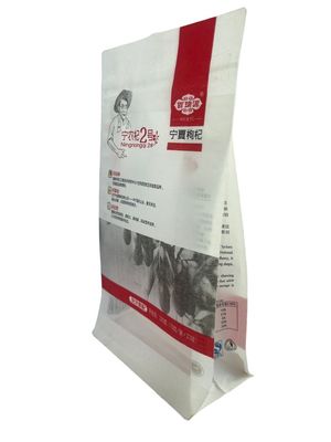 Bolso de papel blanco para arroz con cremallera