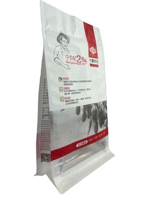 Bolso de papel blanco para arroz con cremallera