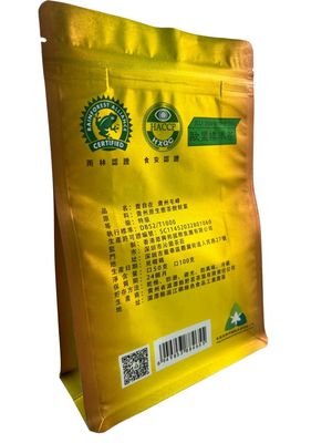 Bolsa de embalaje con cierre de cerradura superior y inferior con superficie dorada