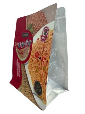 Excelente rendimiento de pie Bolsas de fondo plano con plástico múltiple